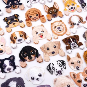 Puppy Dog Cute Border Collie Patch For Children's Clothing Backpack Kawaii Applique Sticker Iron German Shepherd Patches Badge
