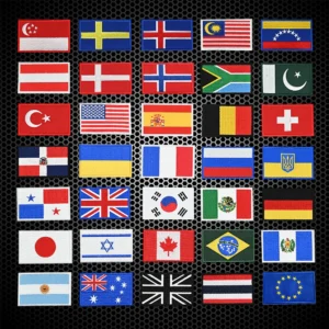 Embroidery Flag Velcro Patch Hook and Loop Patches Backpacks For Clothing Military Army Accessories