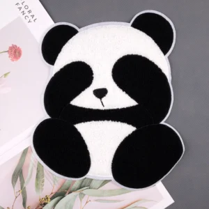 Extra large Panda Chenille Patches Embroidery Cartoon Plush Animal Patches for Clothing DIY Backpack Jacket Hand Sewing Badges
