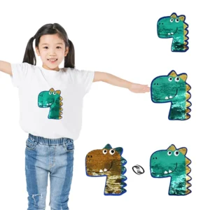 Fashion Dinosaur Sequin Patches