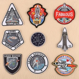 Space Rocket Spaceship Round patches