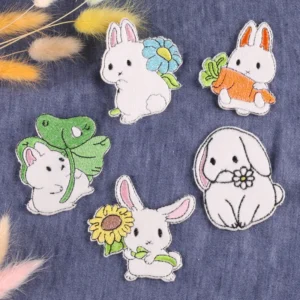Cute Plush Rabbit Embroidery Clothing Patches