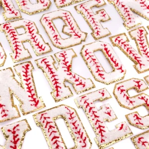 Baseball A-Z Chenille Letter Patches