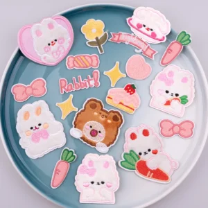 Plush Rabbit Embroidery Decoration Patch